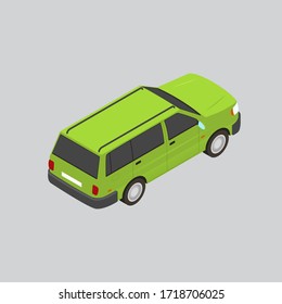 Vehículo verde: ilustración del vector del coche 