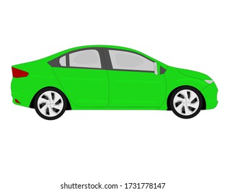 Green car vector template on white background.