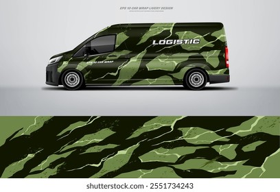 green Car wrap design for van vector file printable file below