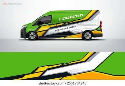 verde Car wrap design para van vetor arquivo imprimível abaixo