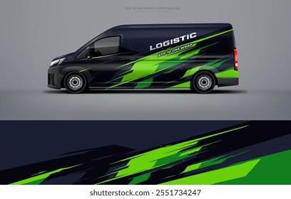 green Car wrap design for van vector file printable file below