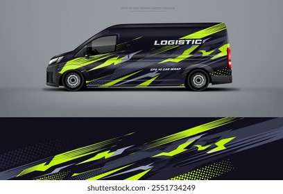 green Car wrap design for van vector file printable file below