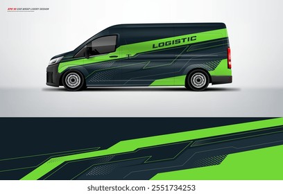 green Car wrap design for van vector file printable file below