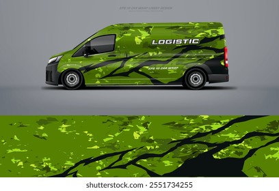 green Car wrap design for van vector file printable file below