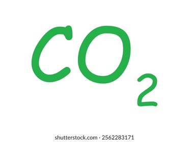 Green carbon dioxide icon on white background