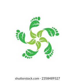 Green Carbon Footprint Icon Concept Design. Vector Illustration.