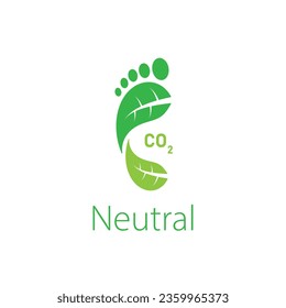 Green Carbon Footprint Icon Concept Design. Vector Illustration.
