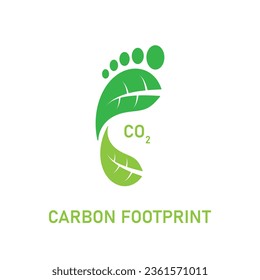 Green Carbon Footprint Icon Concept Design. Vector Illustration.