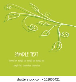 green card with floral vector