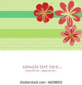 Green card with flowers