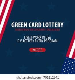 Green Card Lottery Banner. Immigration And Visa To The USA