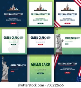 Green Card Lottery banner. Immigration and Visa to the USA