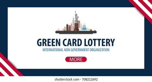 Green Card Lottery Banner. Immigration And Visa To The USA