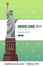 Green Card Lottery banner. Immigration and Visa to the USA