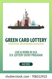 Green Card Lottery banner. Immigration and Visa to the USA