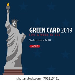 Green Card Lottery Banner. Immigration And Visa To The USA