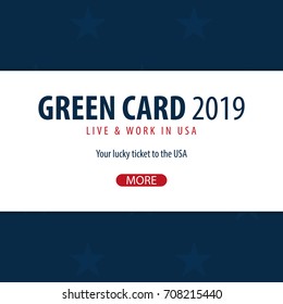 Green Card Lottery banner. Immigration and Visa to the USA