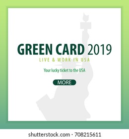 Green Card Lottery banner. Immigration and Visa to the USA