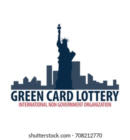 Green Card Lottery Logo Or Emblem. Immigration And Visa To The USA