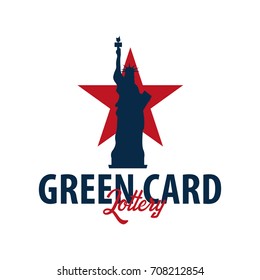 Green Card Lottery logo or emblem. Immigration and Visa to the USA