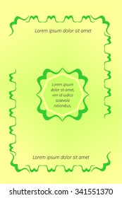 Green card with a pattern on the edges