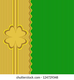 Green card for the Saint Patrick's day with golden clover