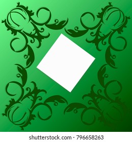green card with swirls