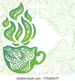 Green card. Vector illustration.