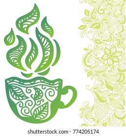 Green card. Vector illustration.