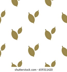 Green cardamom pods pattern seamless flat style for web vector illustration