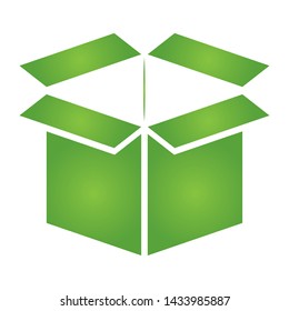 green cardboard box eco friendly on white background vector illustration