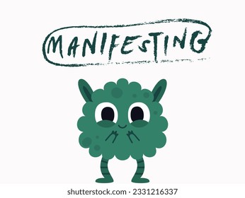 green cardboard with manifesting inscription. white background