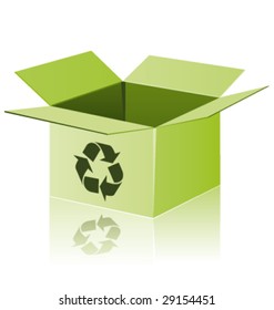 Green cardboard with recycle sign vector