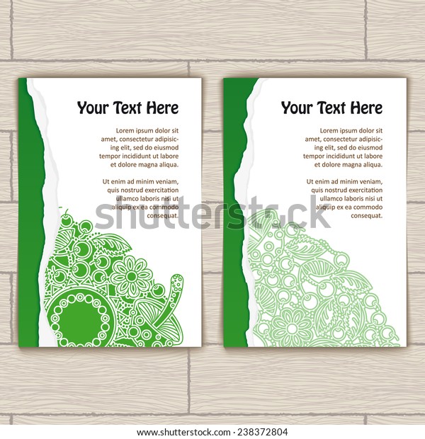 Green Cards Ragged Edge Round Pattern Stock Vector (Royalty Free ...