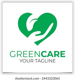 Green care logo design template