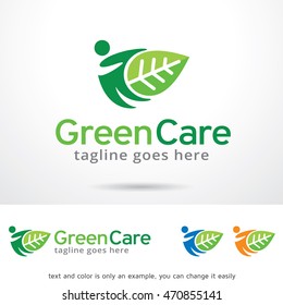 Green Care Logo Template Design Vector