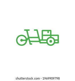 Green Cargo Bike brings Box, Trio Bike, Delivery Bike Logo Design Vector