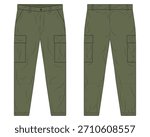 Green cargo pants illustration template