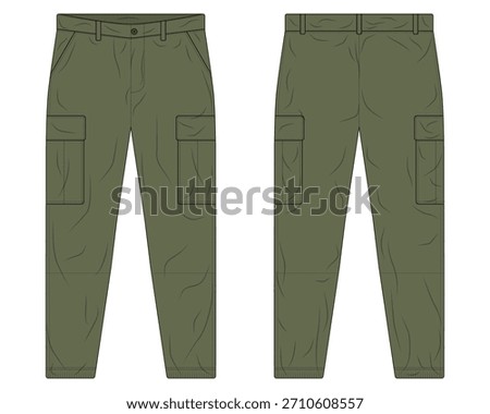 Green cargo pants illustration template