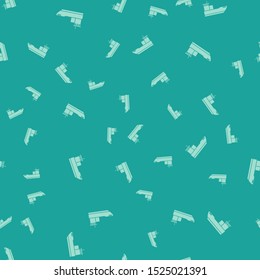 Green Cargo ship icon isolated seamless pattern on green background.  Vector Illustration