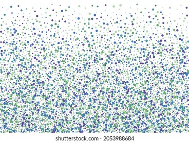 Green Carnaval Dot Illustration. Blue Confetti Celebrate. Ball Flying Background. Purple Isolated Round.