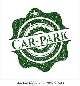 Green Car-park distressed grunge style stamp