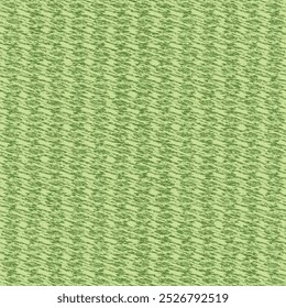 Green carpet made of wool, jute or something else, with stripes and fiber tufts. Floor rug texture. Abstract vector. Seamless pattern.