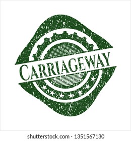 Green Carriageway distressed rubber stamp