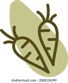 Green carrots, illustration, vector on a white background.