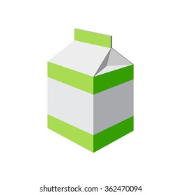 green carton isolated on transparent background. vector illustration