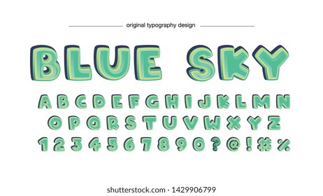Green Cartoon Artistic Font Design