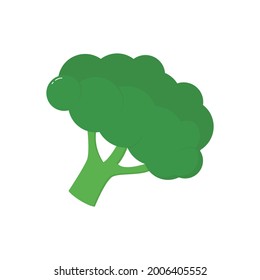 
green cartoon broccoli icon vector