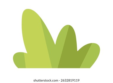 Green cartoon bush landscape element