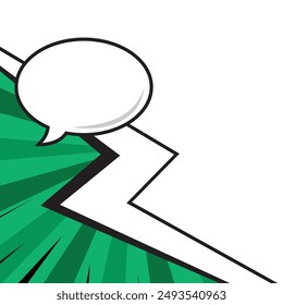 Green cartoon comic pop art border frame design background
